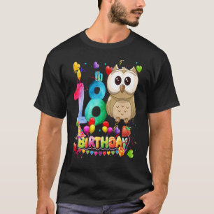 T-shirt Hibou 18 ans Enfants 18e hibou Anniversaire