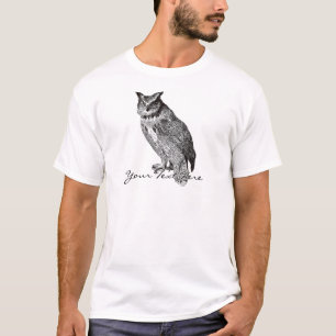 T-shirt Hibou à cornes vintage