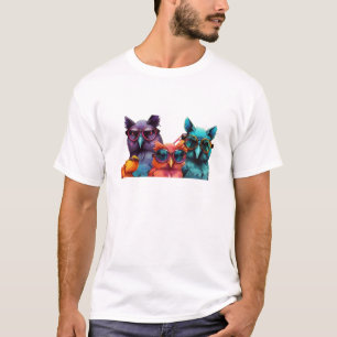 T-shirt hibou coloré