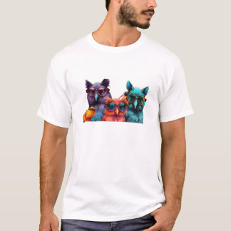 T-shirt hibou coloré