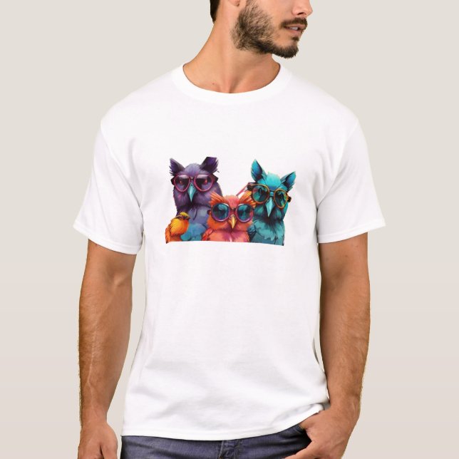 T-shirt hibou coloré (Devant)