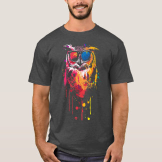 T-shirt hibou cool portant des lunettes