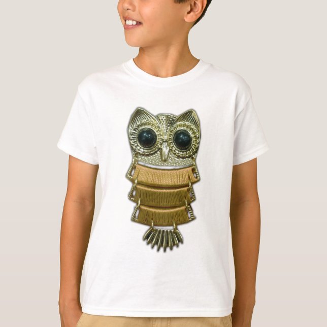 T-shirt Hibou de bijou d'or (Devant)
