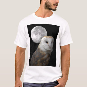 T-shirt Hibou de grange et la chemise de lune