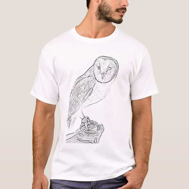 T-shirt Hibou de grange (noir) (Devant)