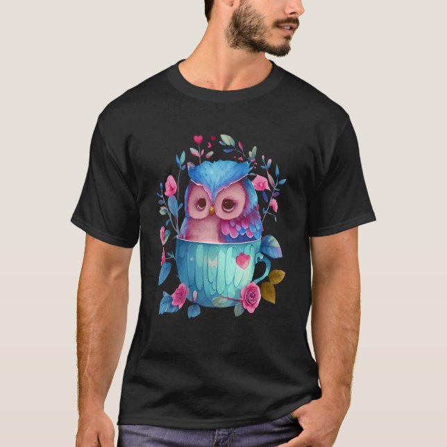 T-shirt Hibou de la forêt mythologie Chouette de nuit 1 (Devant)