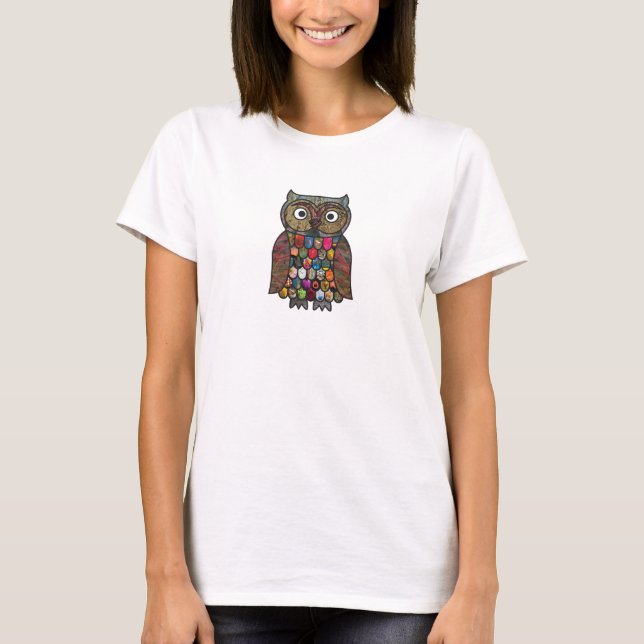 T-shirt Hibou de patchwork (Devant)