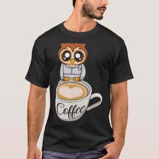 T-shirt Hibou Espresso Barista Café Artiste Cafetière 2
