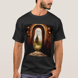 T-shirt Hibou et Tulipe Surréalisme Rose et Violet