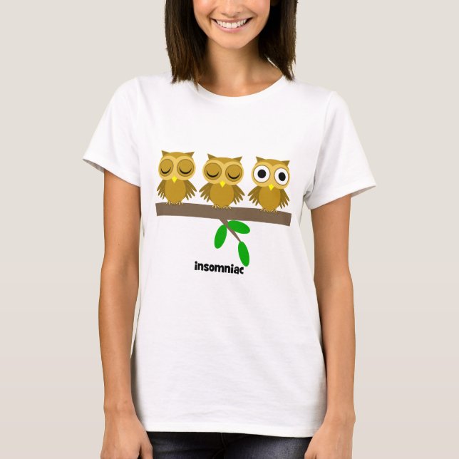 T-shirt hibou insomniaque drôle (Devant)