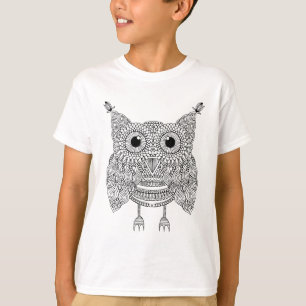 T-shirt Hibou mignon de griffonnage