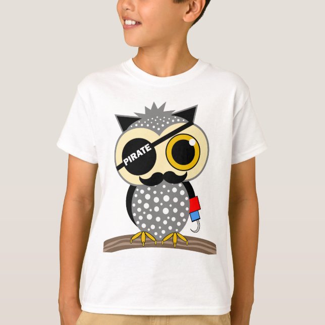 T-shirt hibou mignon de pirate (Devant)