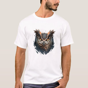 T-shirt Hibou Portrait Animal Peinture Faune Extérieur Art
