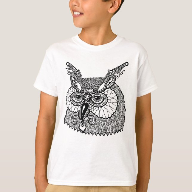 T-shirt Hibou Zendoodle principal (Devant)