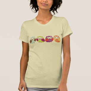 T-shirt Hiboux colorés