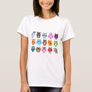 T-shirt Hiboux mignons colorés