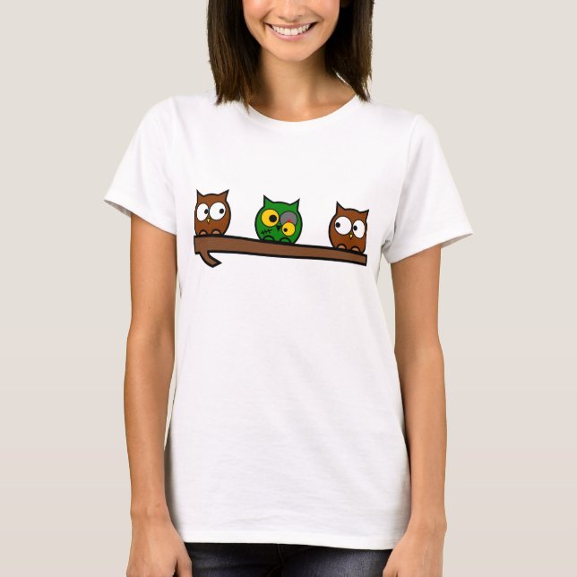 T-shirt Hiboux originaux de zombi (Devant)