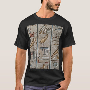 T-shirt Hiéroglyphe Langue Égypte Ancienne Texte Gravé
