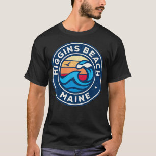 T-shirt Higgins Beach Maine ME Vagues Nautiques Vintages D