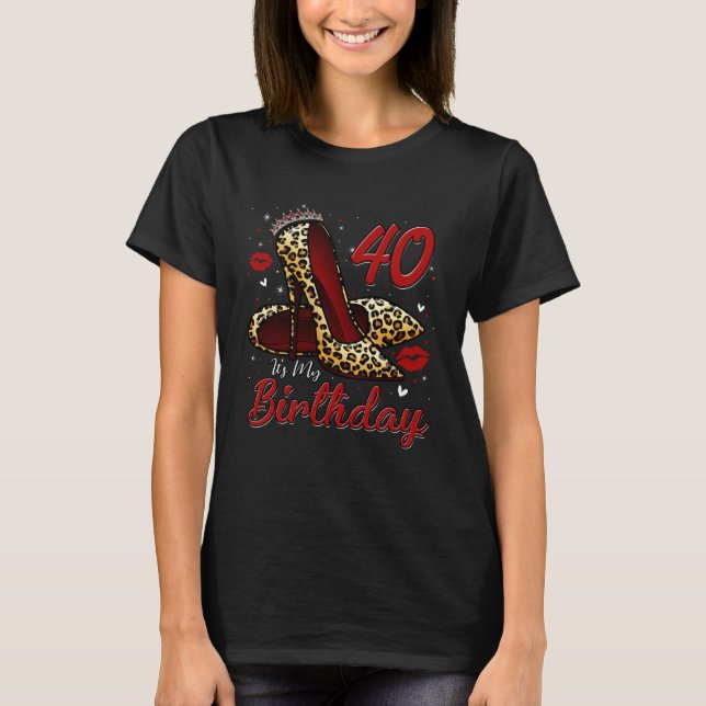 T-shirt High Heels Stepping Into My 40th Birthday 40 and F (Devant)
