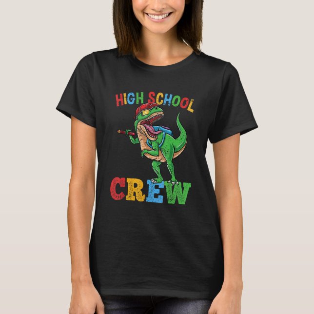 T-shirt High School Crew Rex Dinosaur Back To School Boys  (Devant)