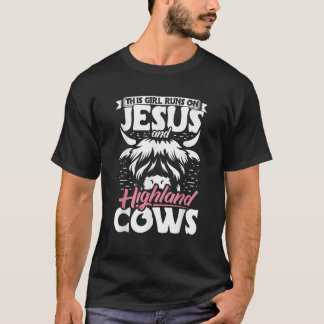 T-shirt Highland Cattle Cette Fille Coule Sur Jésus Et Hig