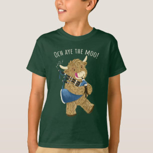 T-shirt Highland Cow And Bagpipes Dit Och Aye The Moo!