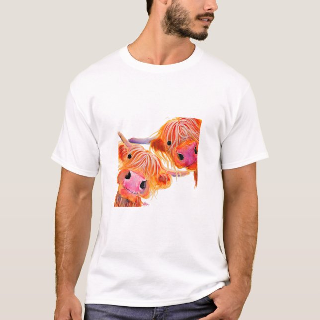 T-shirt Highland Cow Imprimer Poster de animal ' Angus (Devant)