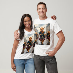 T-shirt Highland Harmony : Bagpipe Highland Cow Band