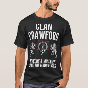 T-shirt HighlandFour Crawford Clan Scottish Nom Manteau D'