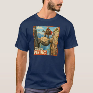 T-shirt Hiking Viking Kjeragbolten - Retro Norway Travel