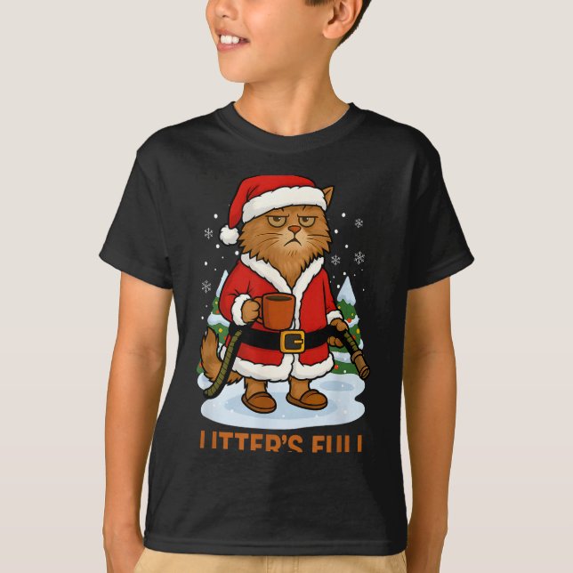 T-shirt Hilarious Litter’s Full Funny Coffee Cat Lovers Ch (Devant)