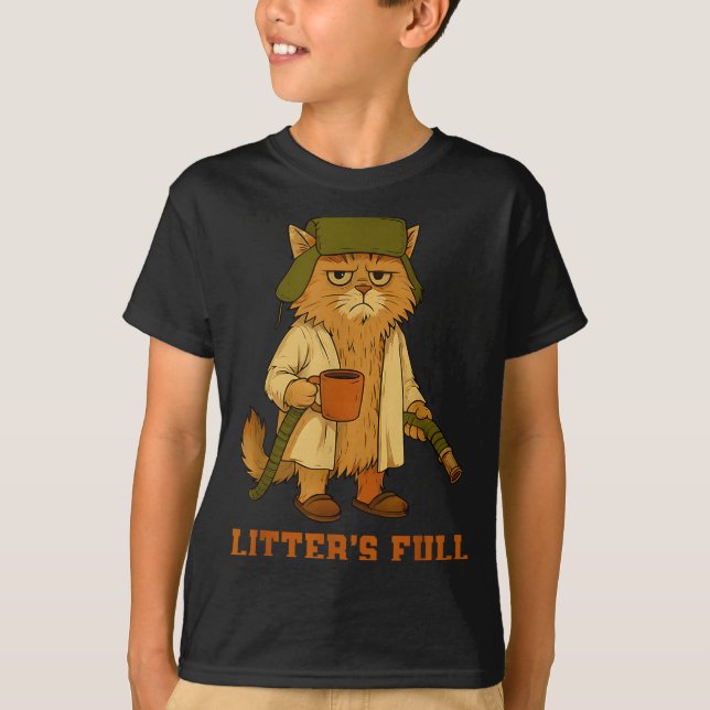 T-shirt Hilarious Litter’s Full Funny Coffee Cat Lovers Ch (Devant)