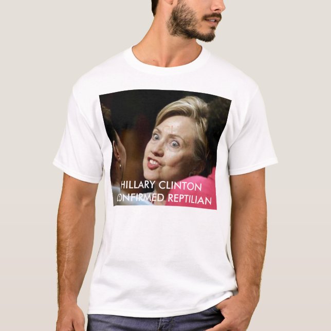T-SHIRT HILLARY CLINTON A CONFIRMÉ REPTILE (Devant)