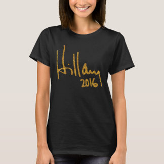 T-shirt Hillary Clinton Autograph Faux Gold Parties scinti