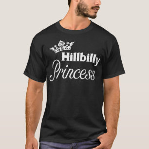 T-shirt Hillbilly mignonne pour les femmes à cou rouge