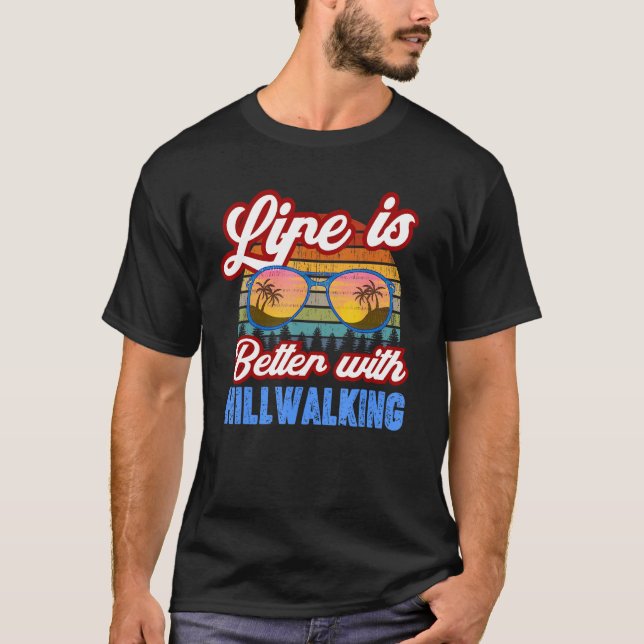 T-shirt Hillwalking   With Hillwalking  Saying (Devant)