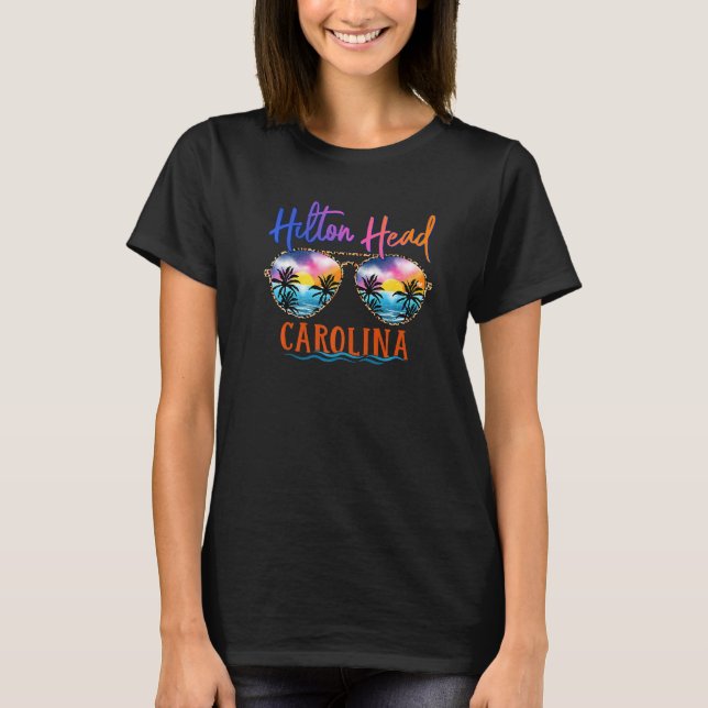 T-shirt Hilton Head Carolina Sunglasses Family Matching Va (Devant)