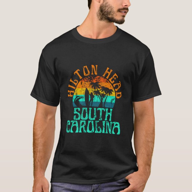 T-shirt Hilton Head South Carolina Surfing Beach Ocean Wav (Devant)