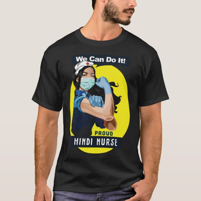 T-shirt Hindi Proud Frontline Worker Rosie Riveter Nurse D (Devant)