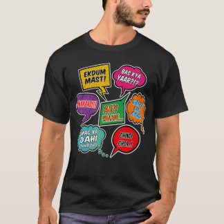 T-shirt Hindi Slangs phrases speech dialogue Pop Art comic