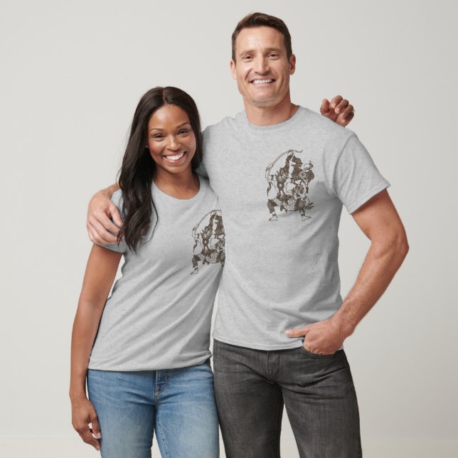 T-SHIRT HINDU D'ASIE DU SUD-EST - DIEUX BOUDDHISTES SE BAT (Unisexe)