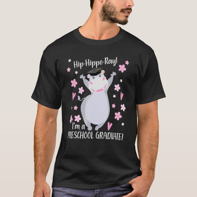 T-shirt Hip Hippo Ray Hippo Preschool Graduate mignonne Gr (Devant)