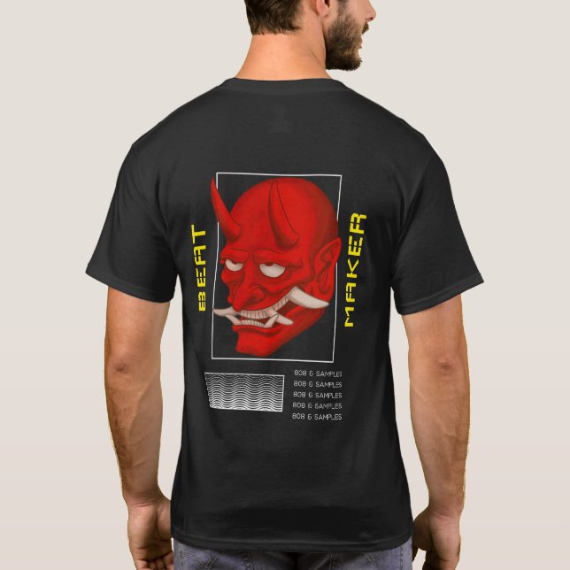 T-shirt Hip hop Beat Maker 808 & Échantillons Japonais Oni (Dos)