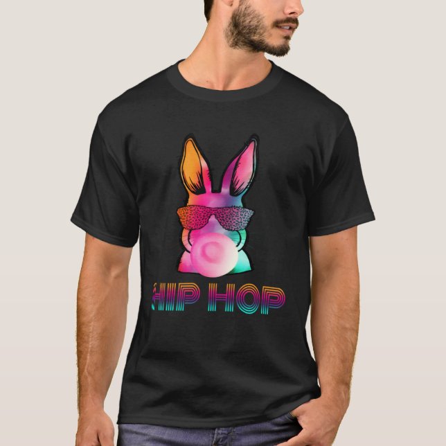 T-shirt Hip Hop Bunny With Sunglasses Cute Easter  Rabbit  (Devant)