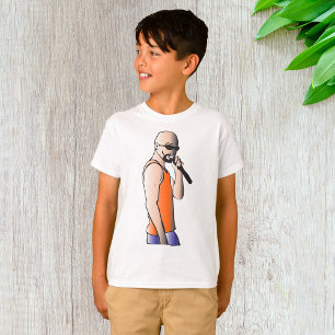T-shirt Hip hop cool Bald Guy Singer avec microphone