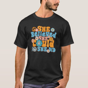 T-shirt Hippie Années 70 Elle Croit à La Paix Elle Peut Al