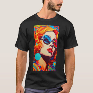 T-shirt Hippie Art rétro Pop-Art 60s les années 70 coloré 