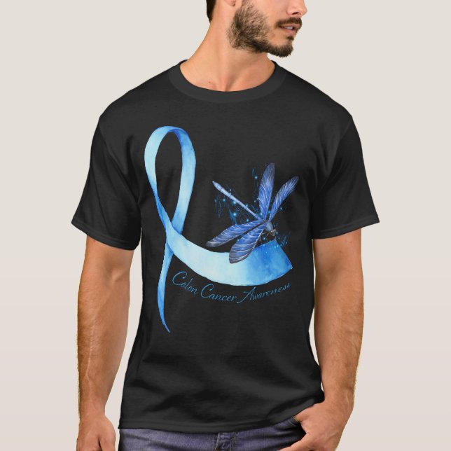 T-shirt Hippie Dragonfly Ribbon Colon Sensibilisation au c (Devant)