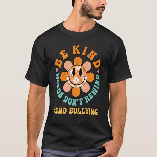 T-shirt Hippie Floral Soyez gentils Paroles Ne rembobinez  (Devant)